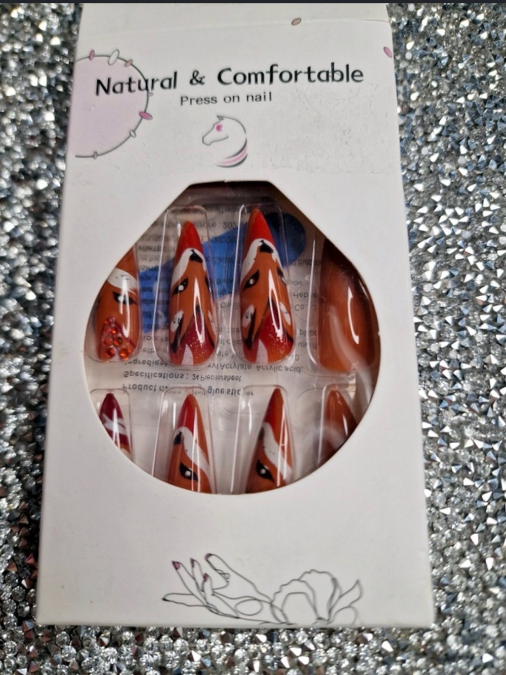Natural & Comfortable Fox Press-On Nails Stiletto Set